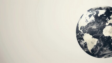 This globe image with black outlines of continents is a visually appealing choice for travel companies, thanks to its clean and minimal design. Generative AI