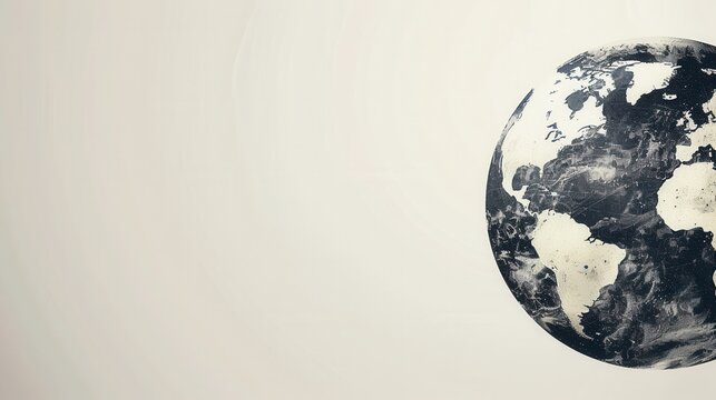 This globe image with black outlines of continents is a visually appealing choice for travel companies, thanks to its clean and minimal design. Generative AI