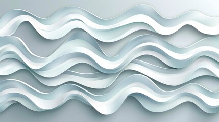 Wavy white abstract background with gentle curves and soft shadows