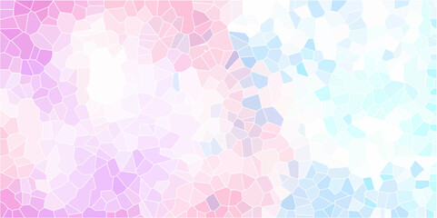 Multicolor Broken Stained Glass Background with White lines. Voronoi diagram background. Seamless pattern shapes vector Vintage Illustration background. Geometric Retro tiles pattern.	
