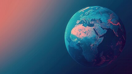 Fototapeta premium A simple, minimalist illustration of a globe with continents. Perfect for travel agencies and global travel companies. Generative AI