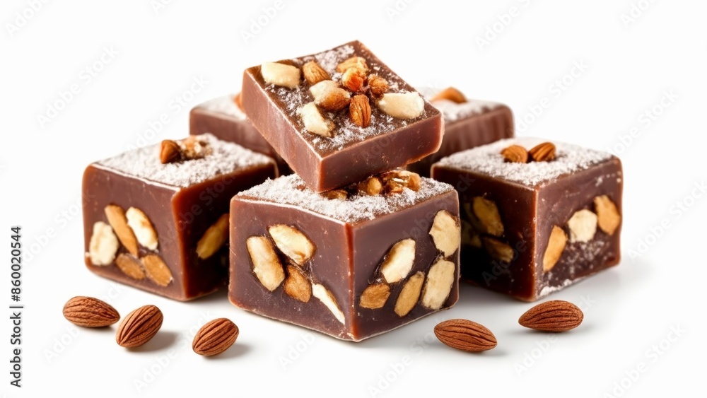 Canvas Prints  Deliciously rich chocolate squares with almonds and coconut