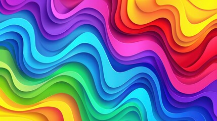 Fototapeta premium Abstract Rainbow Paper Cut Background