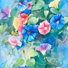 seamless watercolor floral primitive wallpaper