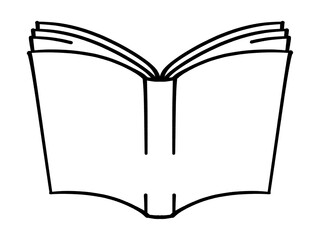 開いた本のイラスト素材　線画