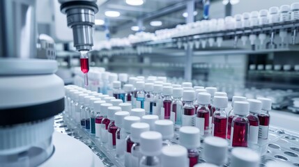Fototapeta premium AIPowered Pharmaceutical Lab Synthesizes Novel Compounds with Potential for Healthcare Revolution