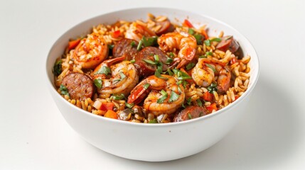 A Delicious Bowl of Jambalaya Packed with Shrimp and Sausage