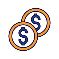 doller icon with white background vector stock illustration