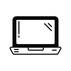 laptop icon with white background vector stock illustration