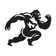Obraz premium Gorillas silhouettes vector illustration: Elegant vector graphics showcasing the silhouettes of gorillas.