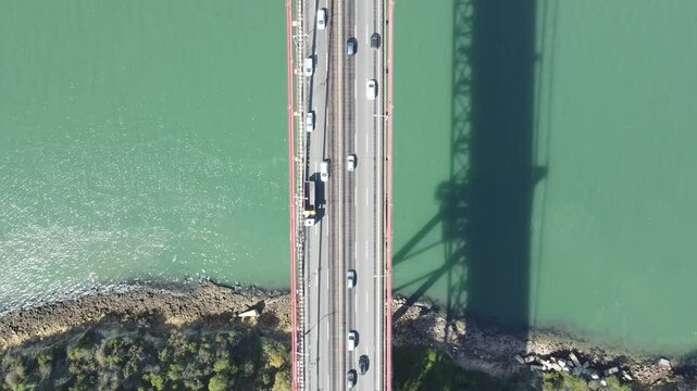 Ponte 25 de Avril Bridge, Christ the King statue, Alameda, Tagus River, Lisbon, Portugal