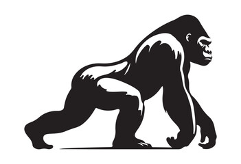 Gorillas silhouettes vector illustration: Elegant vector graphics showcasing the silhouettes of gorillas.