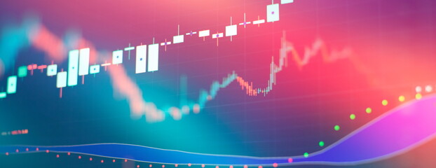 Stock market or forex trading graph and candlestick chart suitable for financial investment concept. Economy trends background for business idea .