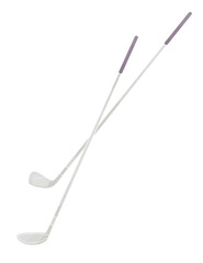 two golf clubs wedge color vector illustration