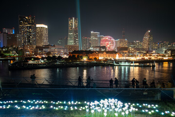 美しい横浜みなとみらいの夜景Beautiful Yokohama Minato Mirai night view