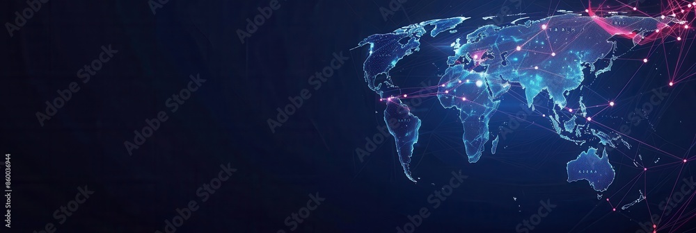 Poster a clean and simple world map illustration with connected continents. perfect for travel agencies and