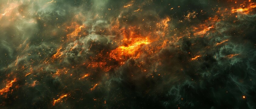 The lava clouds of hell, with flames dancing in their depths and floating up and around them.