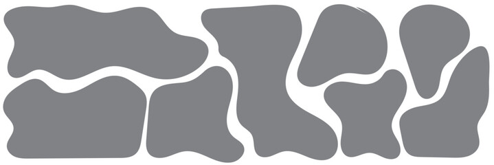 Blob shape organic, vector illustration set. Collection from abstract forms for design and paint. Liquid silhouette drop in modern style. Basic stains isolated elements on white background