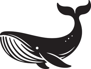 Black  whale silhouette white background