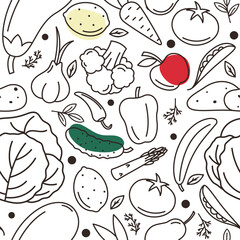 healthy food doodle