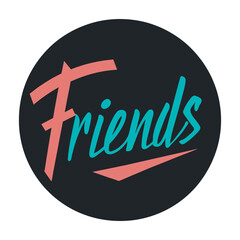 A circular logo calligraphy Text OF  Friends