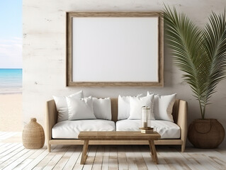 Eyecatching Frame mockup with interior design concept