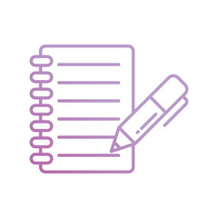note pad icon with white background vector stock illustration