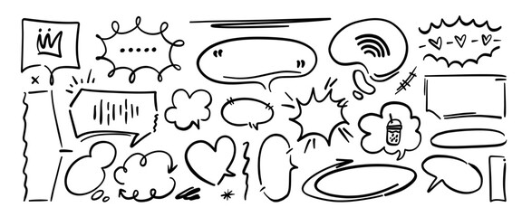 Hand drawn doodle vector set. Collection of cute hand drawn doodle.