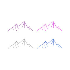 HIGH MOUNTAINS RESORT PEAK ADVENTURE TRAVEL SIGN SYMBOL CLIPART LOGO