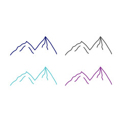 HIGH MOUNTAINS RESORT PEAK ADVENTURE TRAVEL SIGN SYMBOL CLIPART LOGO