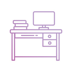 desk icon with white background vector stock illustration