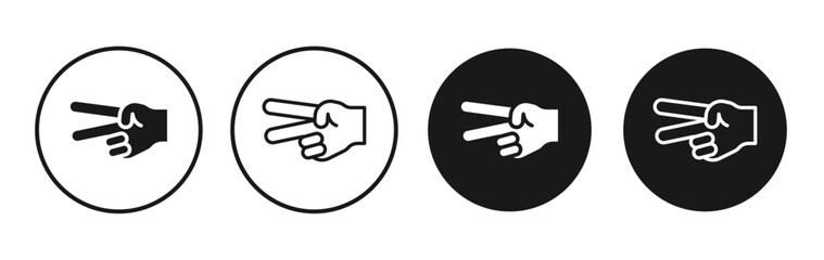 Hand scissors vector icon set black filled and outlined style.