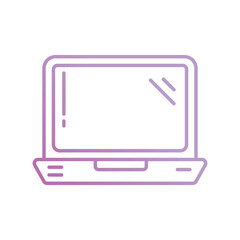 laptop icon with white background vector stock illustration