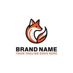 Fox Outline Logo Illustration Design. Minimalist Fox Icon. Can Be Used As Icons, Logos and Elements of Various Graphic Designs.