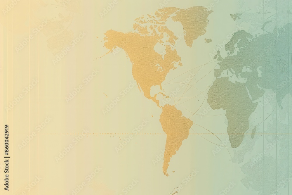 Poster a simple, clean line illustration of a world map with continents. perfect for use in marketing and b