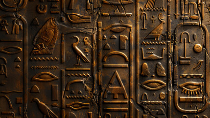 Detailed Texture of Ancient Egyptian Hieroglyphs