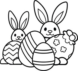 easter bunny and eggs