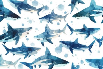 Obraz premium sharks cartoon pattern design. ai generated