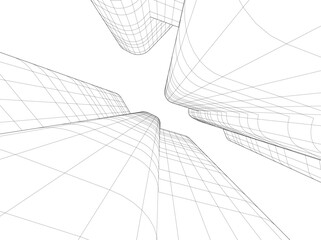 abstract 3d architecture vector illustration