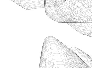 abstract 3d architecture vector illustration