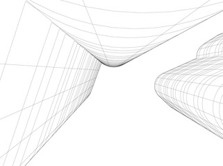 abstract 3d architecture vector illustration