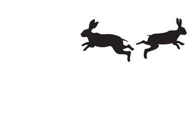 Hare Silhouette vector illustration Mid-Jump.