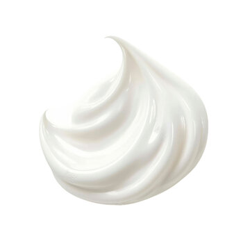 A dollop of white cream swirls in a delicate pattern, creating a smooth and inviting texture.