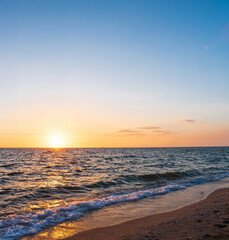 Landscape horizon viewpoint vertical summer shore sea beach nobody wind wave cool holiday look calm big sunset sky twilight evening on day time nature tropical coast beautiful ocean water travel