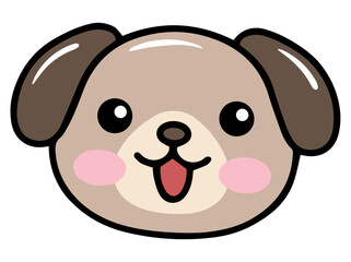 Dog Animal Head Cartoon Illustration