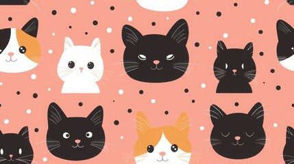 Many cute cats, many colors