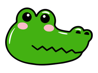 Crocodile Animal Head Cartoon Illustration