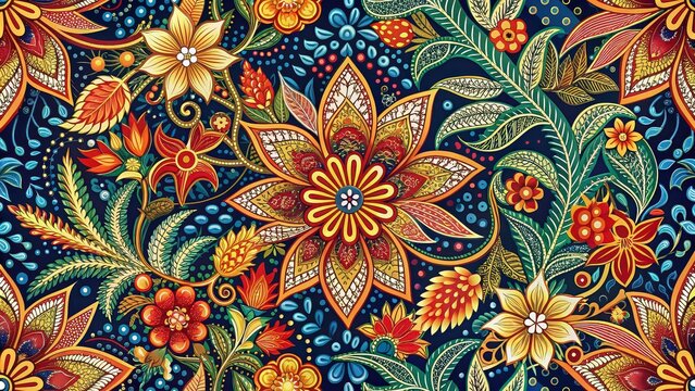 Colorful intricate traditional batik pattern design , batik, textile, fabric, traditional, Indonesian, Malaysia, intricate