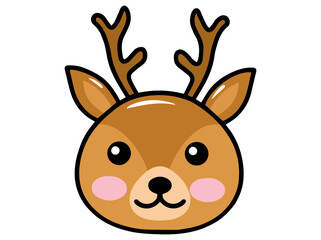 Deer Animal Head Cartoon Illustration