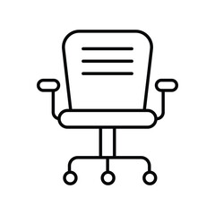 office chair icon with white background vector stock illustration